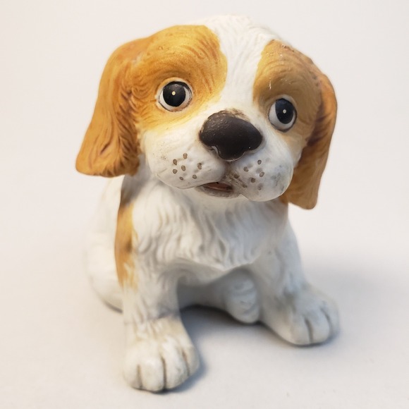 Vintage Homco Ceramic Dog Figurines Set, Spaniel Puppy Pair, Playful‎ Home Decor - Picture 3 of 12